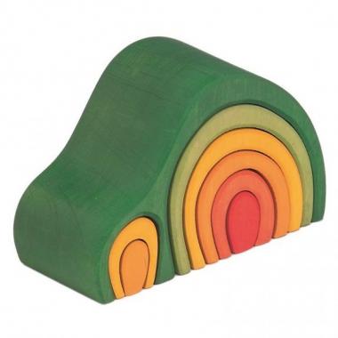 nic Wooden blocks - Arch house (green)