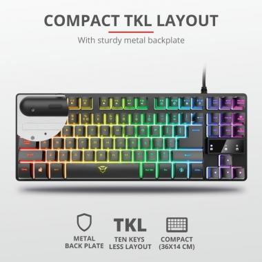 Trust Клавиатура игровая GXT 833 Thado TKL USB Black