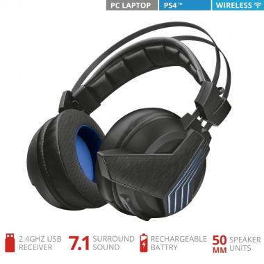 Trust GXT 393 Magna WL 7.1 Surround Gaming Headset BLACK