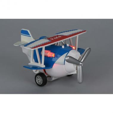 Same Toy Самолет металлический инерционный Aircraft со светом и музыкой (синий)