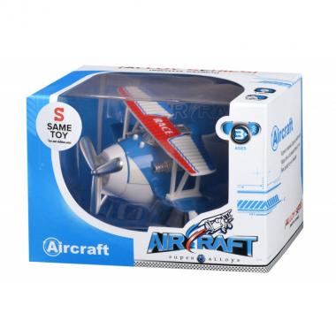 Same Toy Самолет металлический инерционный Aircraft со светом и музыкой (синий)
