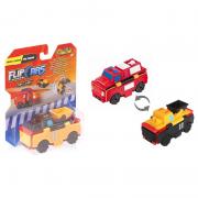 Flip Cars 2 in 1  Tractor Shovel & Fire Engine