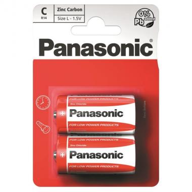 Panasonic Battery RED ZINK Zinc Carbon C(R14) blister, 2 pcs.