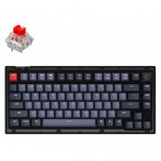 Keychron Клавиатура V1 84 Key QMK Gateron G PRO Red Hot-Swap RGB Knob Frosted Black