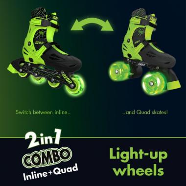 NEON Ролики COMBO SKATES Салатовий (Размер 34-37)