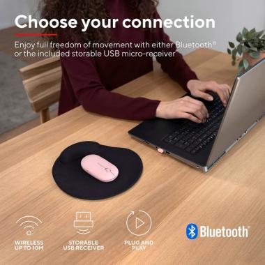 Trust Mouse Puck Rechargeable Ultra-Thin BT WL Silent Pink