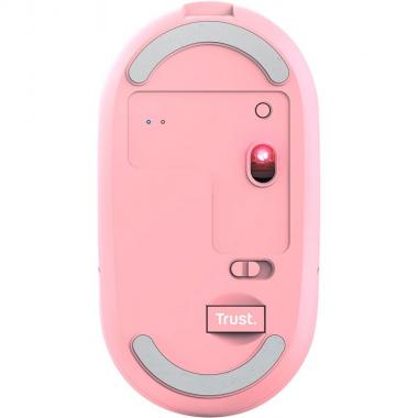 Trust Mouse Puck Rechargeable Ultra-Thin BT WL Silent Pink
