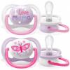 Avent Ultra Air I love pacifier 0-6m, 2pcs for girls