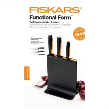 Fiskars Набір ножів Functional Form з пластиковою підставкою, 3 шт