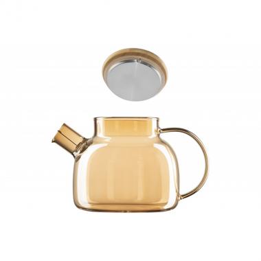 ARDESTO Tea pot Golden Moon, 1000 ml, borosilicate glass, bamboo