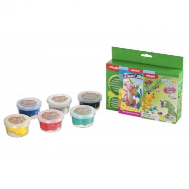 PAULINDA Масса для лепки Super Dough 6*28г буклет Шаг за шагом-Животные