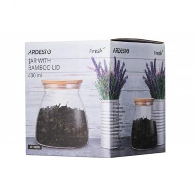 ARDESTO Jar Fresh Hourglass 400 ml, glass, bamboo