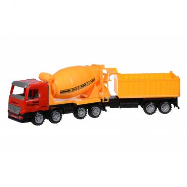 Same Toy Inertial toy car Super Combination - Concrete mixer (red) with trailer