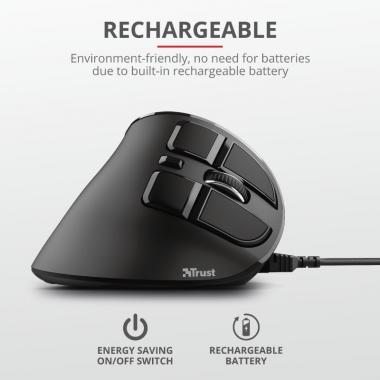 Trust Voxx Rechargeable Ergonomic WL Black