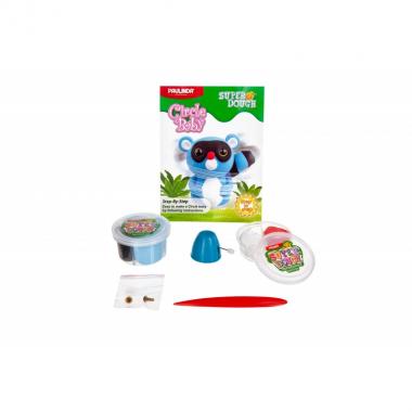 PAULINDA Маса для ліплення Super Dough Circle Baby Єнот заводний механізм (синій)