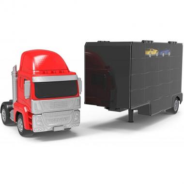 DRIVEN Pull-Back Flat Face Cab Carrier Truck w/ 2 Cars WH1124Z