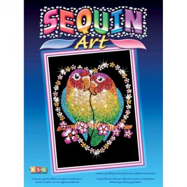 Sequin Art Craft kit BLUE - Love Birds