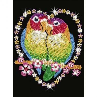 Sequin Art Craft kit BLUE - Love Birds