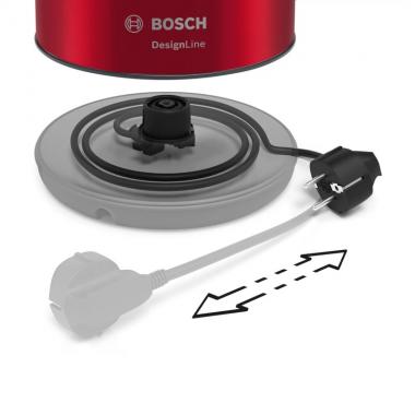 Bosch Електрочайник, 1.7л, метал, червоний