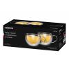 ARDESTO Cup set with double walled handles, 270 ml, H 7.5 cm, 2 pcs, borosilicate glass