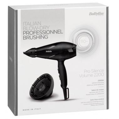 BaByliss Фен, 2200 Вт, 1 концентратор, диффузор, черный