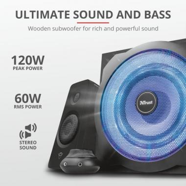 Trust 2.1 GXT 628 Tytan Illuminated Speaker Set BLACK
