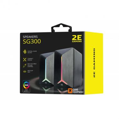 2E Gaming Акустична система Speakers SG300 2.0 RGB 3.5mm Black