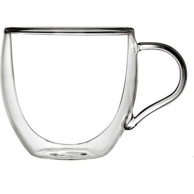 ARDESTO Cup set with double walled handles, 300 ml, H 9.2 cm, 2 pcs, borosilicate glass