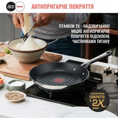 Tefal Frying pan Jamie Oliver Kitchen Essential Grill, 26cm, stainless steel
