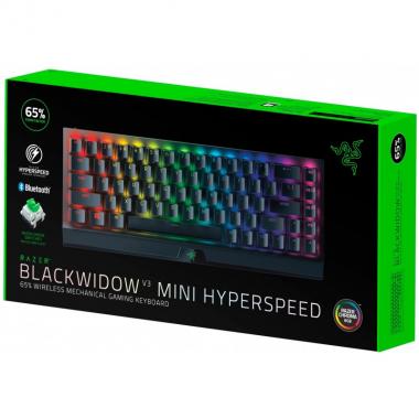 Razer Клавіатура ігрова BlackWidow V3 Mini HyperSpeed Green Phantom Ed. WL/BT/USB US RGB, Black