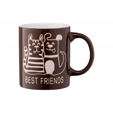 ARDESTO Чашка Best friends, 330 мл, коричнева, кераміка