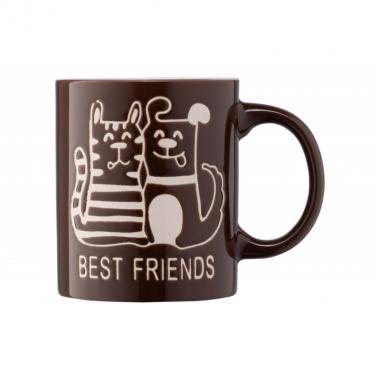 ARDESTO Чашка Best friends, 330 мл, коричнева, кераміка