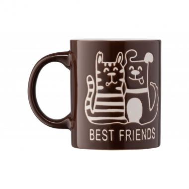 ARDESTO Чашка Best friends, 330 мл, коричнева, кераміка