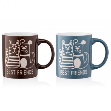 ARDESTO Чашка Best friends, 330 мл, коричнева, кераміка