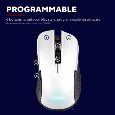 Trust Mouse GXT 923 YBAR WL White