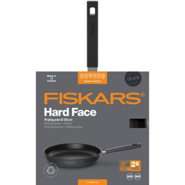 Fiskars Frying pan Hard Face, 30см, cover Hardtec Superior, induction, alum, black