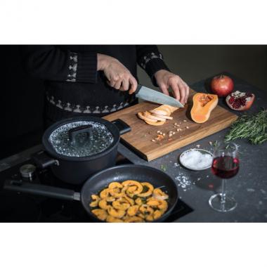 Fiskars Frying pan Hard Face, 30см, cover Hardtec Superior, induction, alum, black