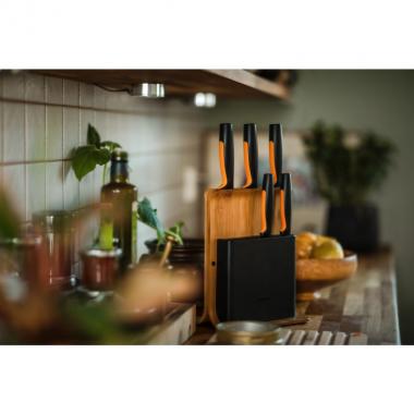Fiskars Набір ножів Functional Form з бамбуковою підставкою, 5 шт