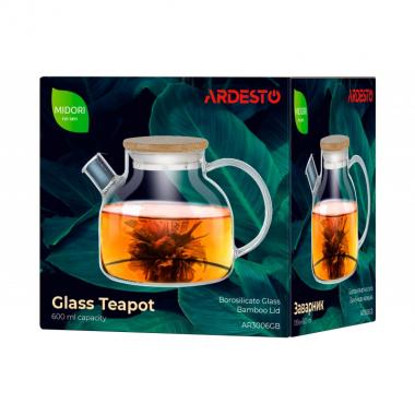 ARDESTO Заварник Midori, 600 мл, боросиликатное стекло, бамбук