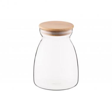 ARDESTO Банка для зберігання Fresh Hourglass 1100 мл, скло, бамбук