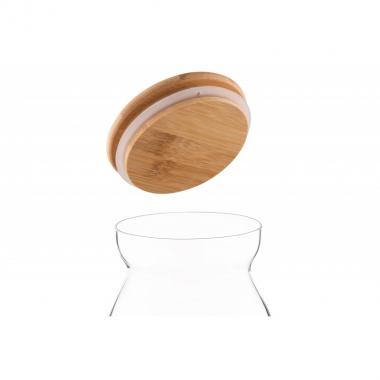 ARDESTO Банка для зберігання Fresh Hourglass 1100 мл, скло, бамбук