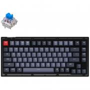 Keychron V1 ANSI 75% 84 Key Frosted Black Full Assembled Blue Switch RGB HotSwap Gateron G pro Mechanical Wired Normal Profile QMK Custom Keyboard