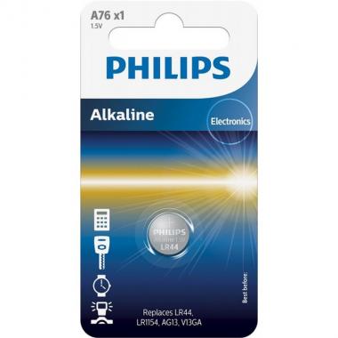 Philips Battery Alkaline A76(LR44, LR1154, AG13, V13GA) blister, 1 pcs