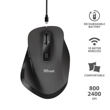Trust Fyda Rechargeable WL Comfort Black