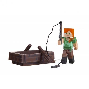 Minecraft Коллекционная фигурка Alex with Boat серия 3