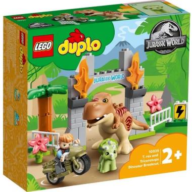 LEGO Конструктор DUPLO Втеча динозаврів: тиранозавр і трицератопс 10939
