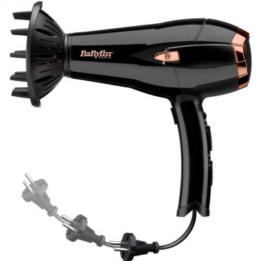 BaByliss Фен D373E, 2000Вт, сматывание шнур. черный