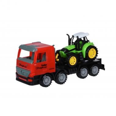 Same Toy Машинка інерційна Super Combination Тягач (червоний) з трактором