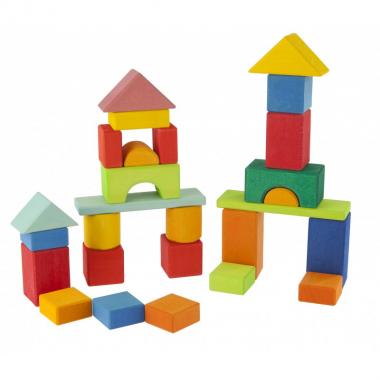 nic Wooden blocks - Colourful castle (27 pcs.)