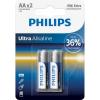 Philips Батарейка Ultra Alkaline лужна AA блістер, 2 шт
